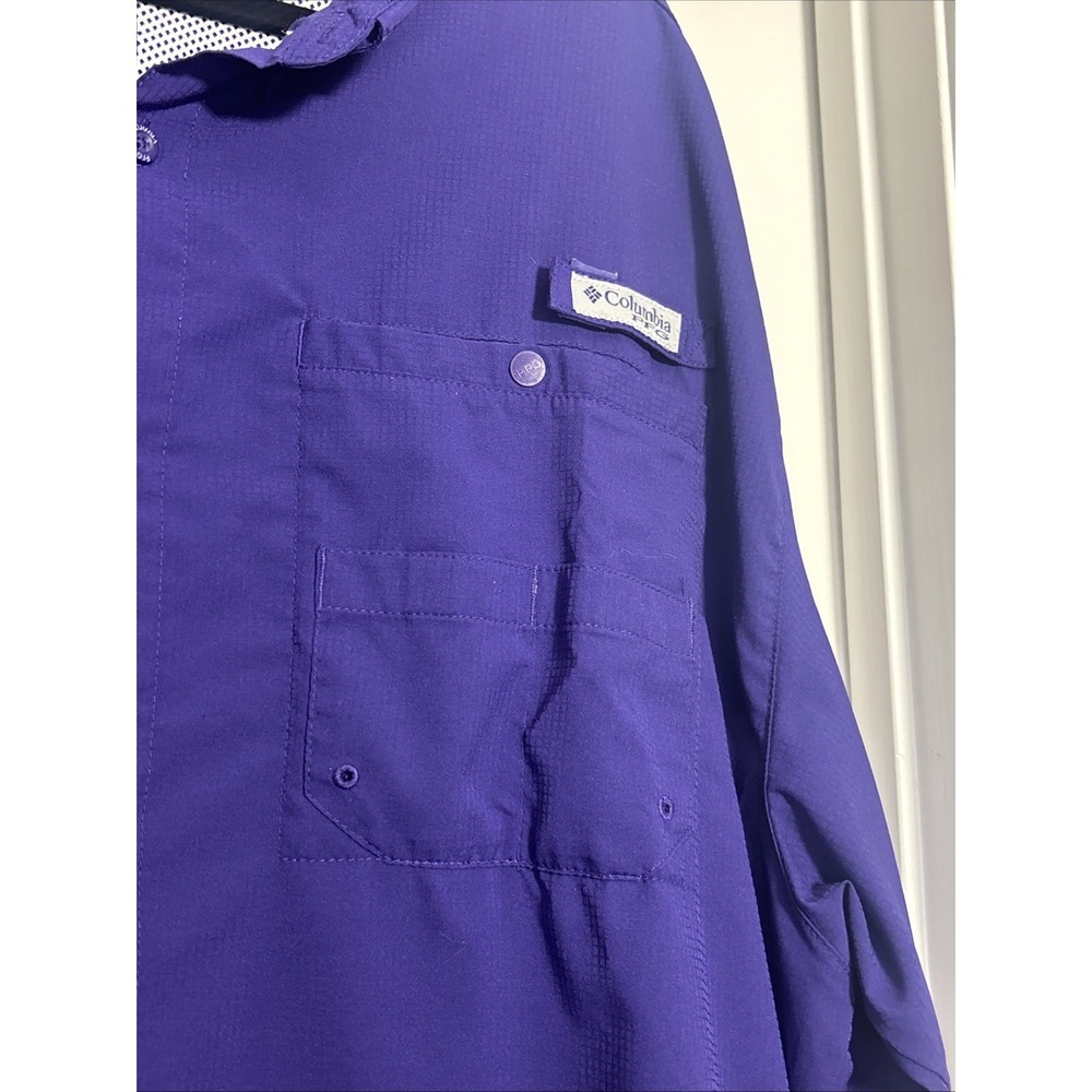 Ecu Purple Columbia Jolly Roger East Carolina Tamiami Fishing Shirt 2xl View 3